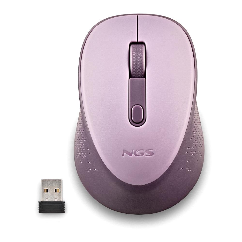 Souris USB sans fil NGS Dew Lilac 1600dpi - 3 boutons - Utilisation droitier - Couleur Lilas