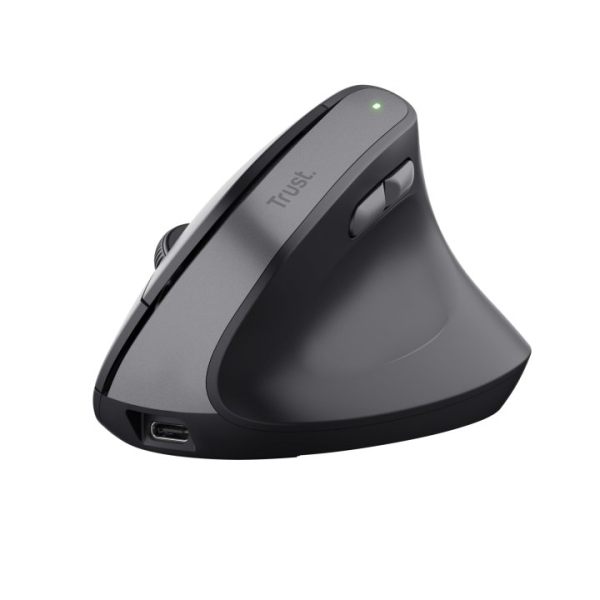 Souris USB sans fil Trust - Technologie Silent Click - 6 boutons - Rechargeable par USB-C - Noir