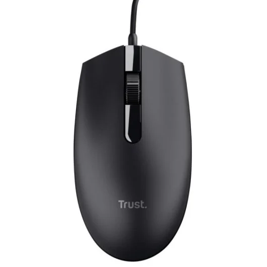 Souris USB Trust TM101 Eco 1200dpi - Fabriquée avec 50% de plastiques recyclés - 3 Boutons - Utilisation ambidextre - Câble 1,60 m - Couleur Noir