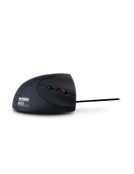 Souris verticale ergonomique filaire Urban Factory Ergo Next - 1200-3600 dpi - 6 boutons - Pour droitier - Noir