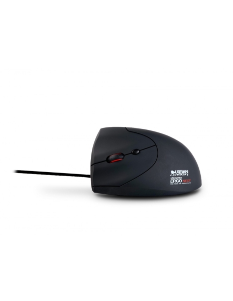Souris verticale ergonomique filaire Urban Factory Ergo Next - 1200-3600 dpi - 6 boutons - Pour gaucher - Noire