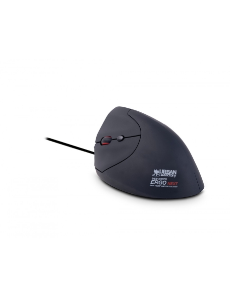 Souris verticale ergonomique filaire Urban Factory Ergo Next - 1200-3600 dpi - 6 boutons - Pour gaucher - Noire