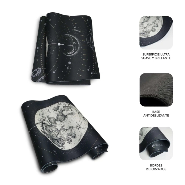 Sous-main Subblim Lunar - 900 x 400 x 3 mm - Tapis de souris et clavier - Résistant à l'eau - Base antidérapante - Design élégant