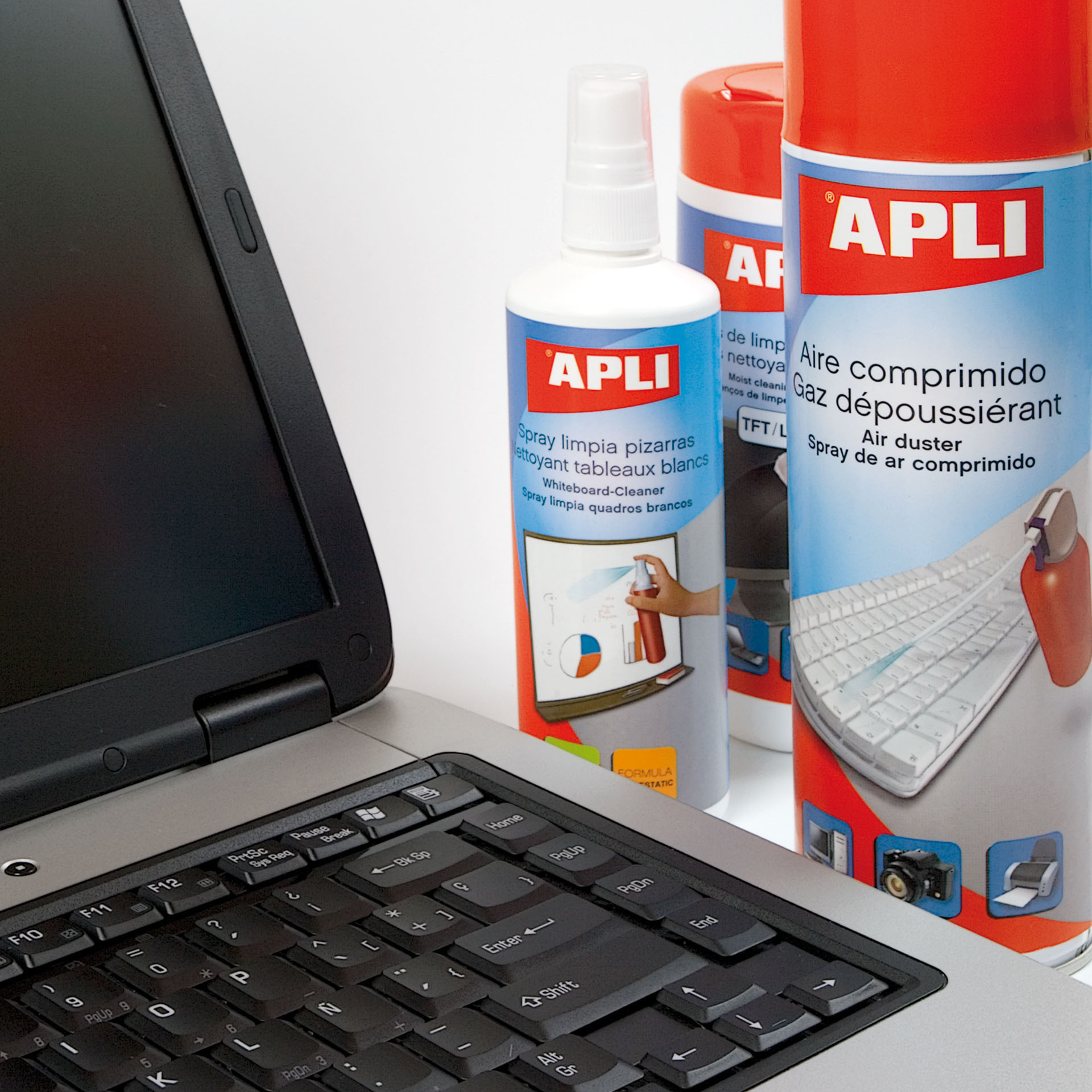 Spray nettoyant pour écran Apli TFT/LCD - Contenu 250 ml - Élimine les taches et la poussière - Maintient les écrans propres et sans bactéries