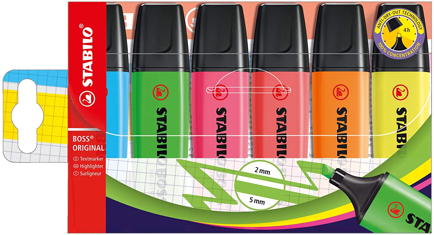 ✓ Stabilo Boss 70 Pack de 6 Marqueurs Fluo couleur en stock -  123CONSOMMABLES