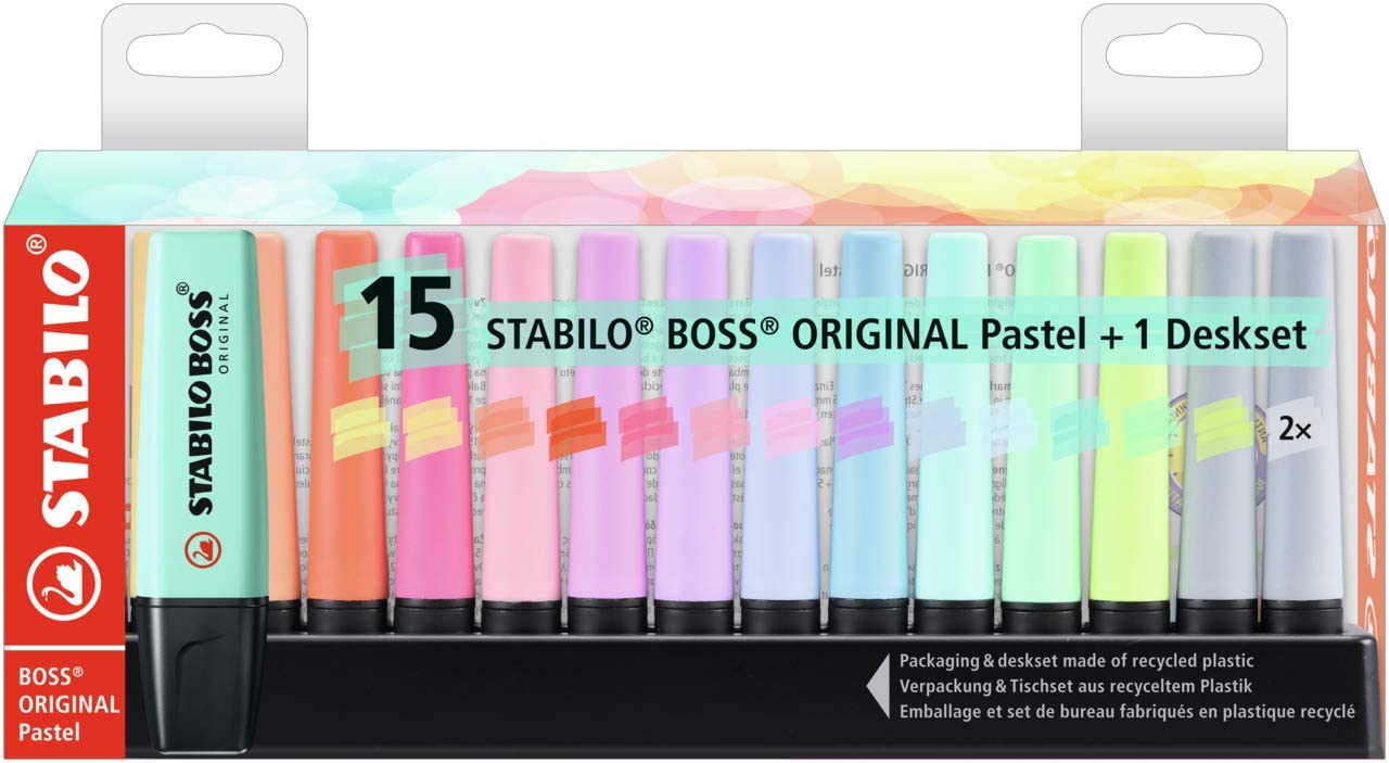 Stabilo Boss 70 Pack de 15 Marqueurs Fluo