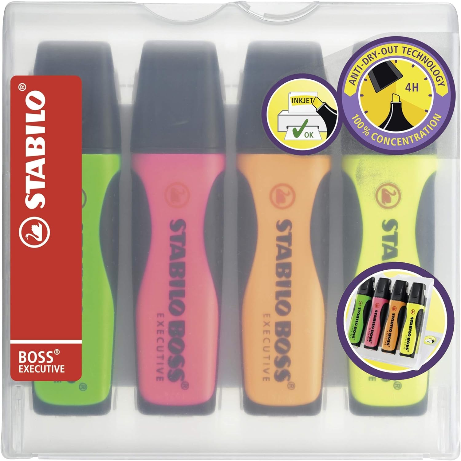 Stabilo Boss Executive Lot de 4 surligneurs