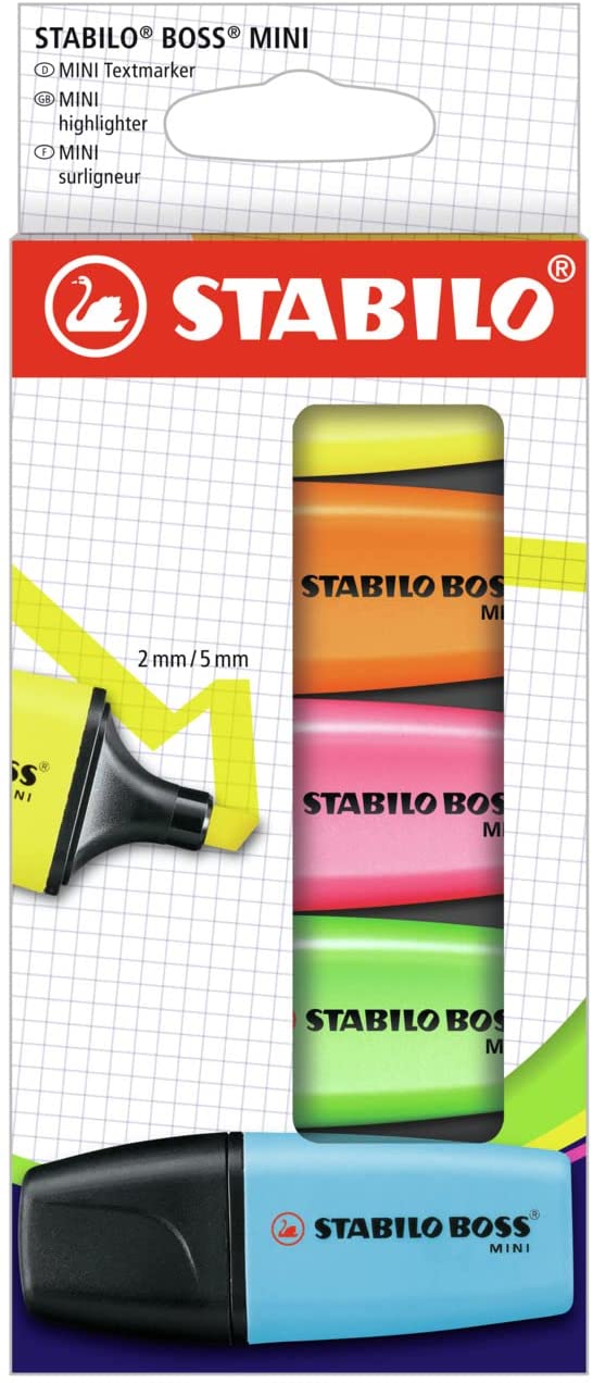 Stabilo Boss Mini Pack de 5 Marqueurs Fluo