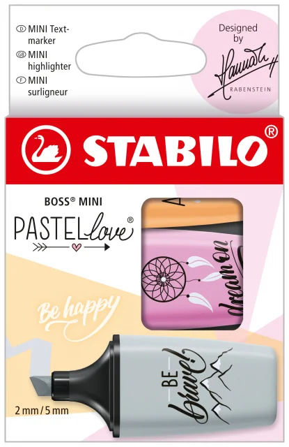 Lot de 3 surligneurs Stabilo Boss Mini Pastellove