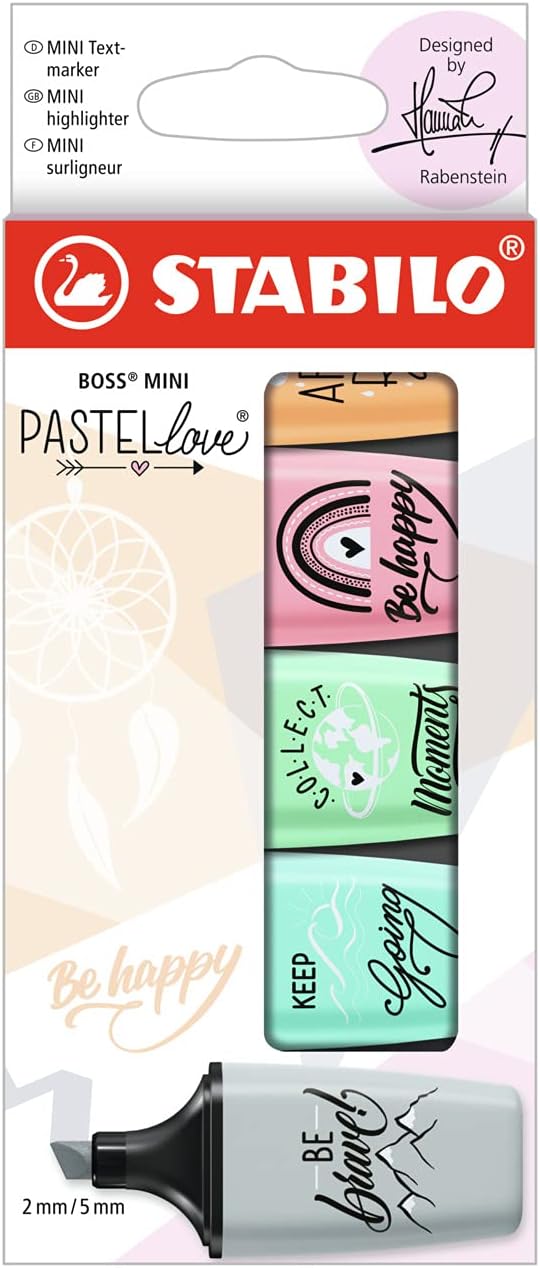 Lot de 5 surligneurs Stabilo Boss Mini Pastellove
