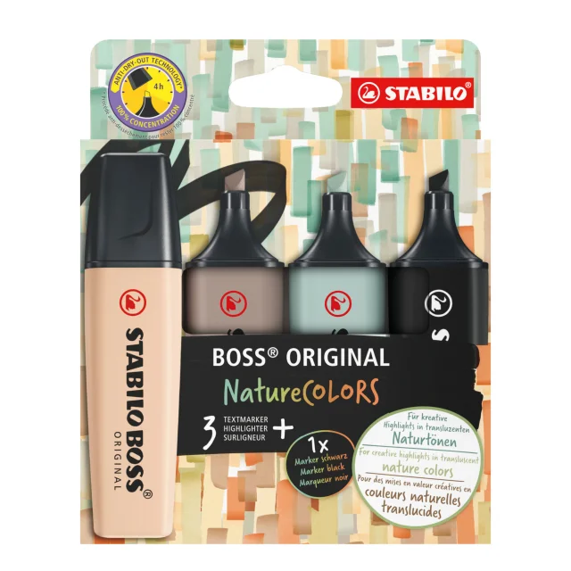 Stabilo Boss Naturecolors Lot de 4 surligneurs