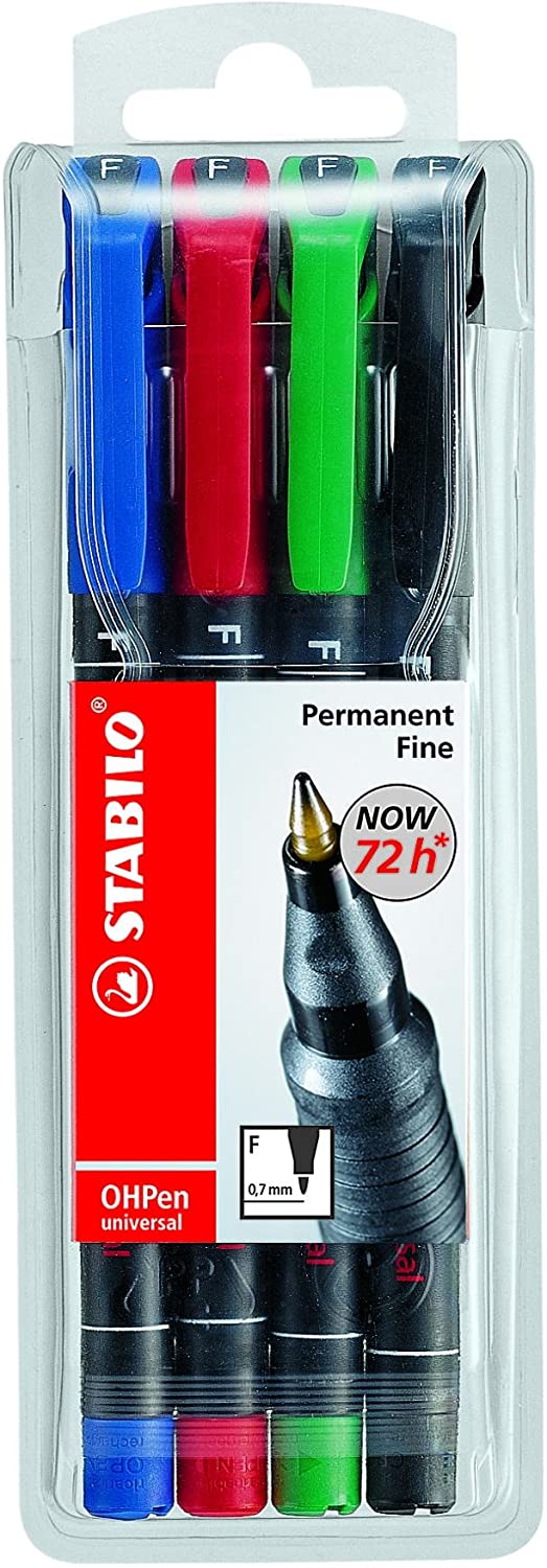LOT de 4 Marqueur permanent Stabilo
