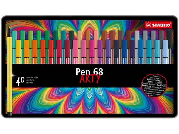 Stabilo Pen 68 Arty Lot de 40 feutres