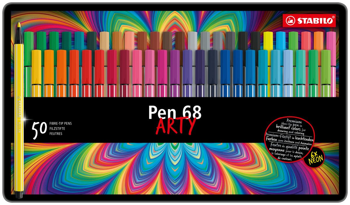 ✓ Lot de 50 feutres Stabilo Pen 68 Arty couleur Surtido en stock -  123CONSOMMABLES