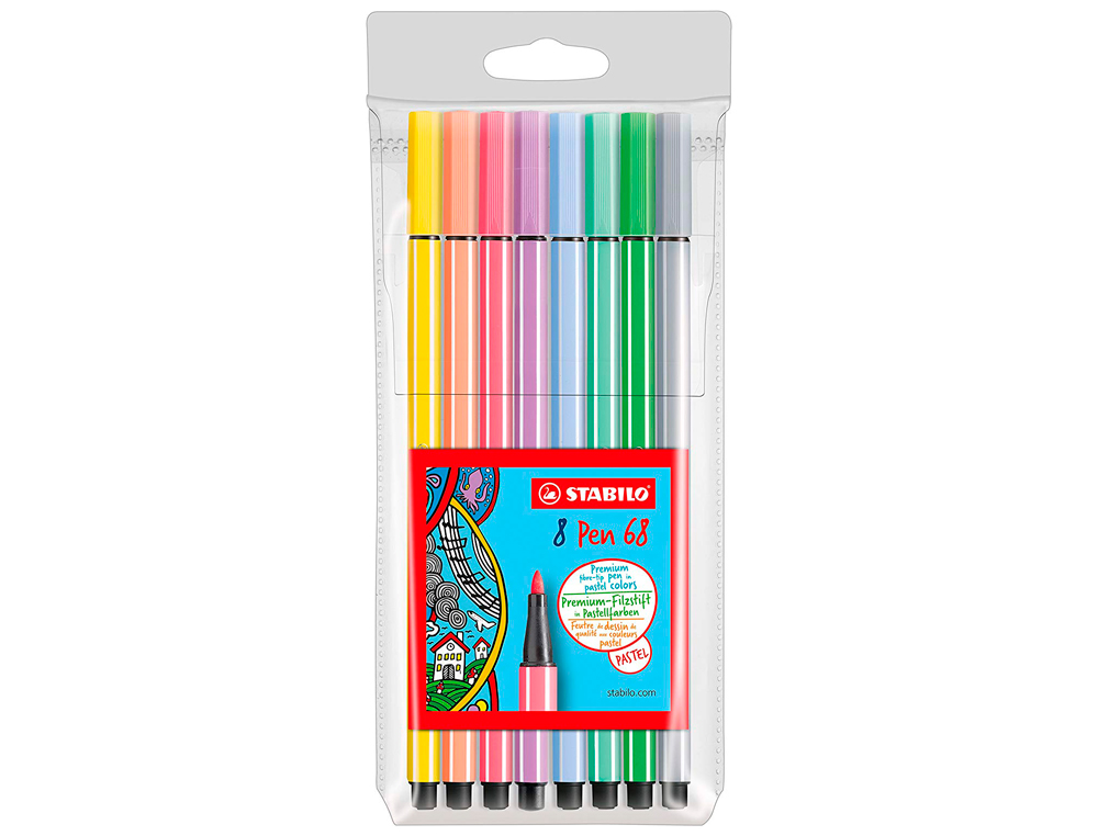 Stabilo Pen 68 Lot de 8 marqueurs aquarelle