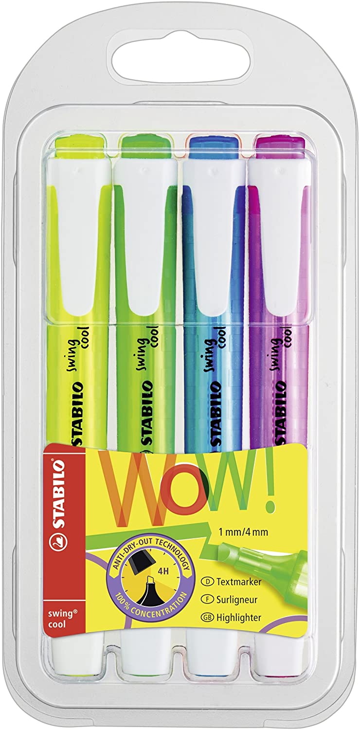 Stabilo Swing Cool Pack de 4 Marqueurs Fluo