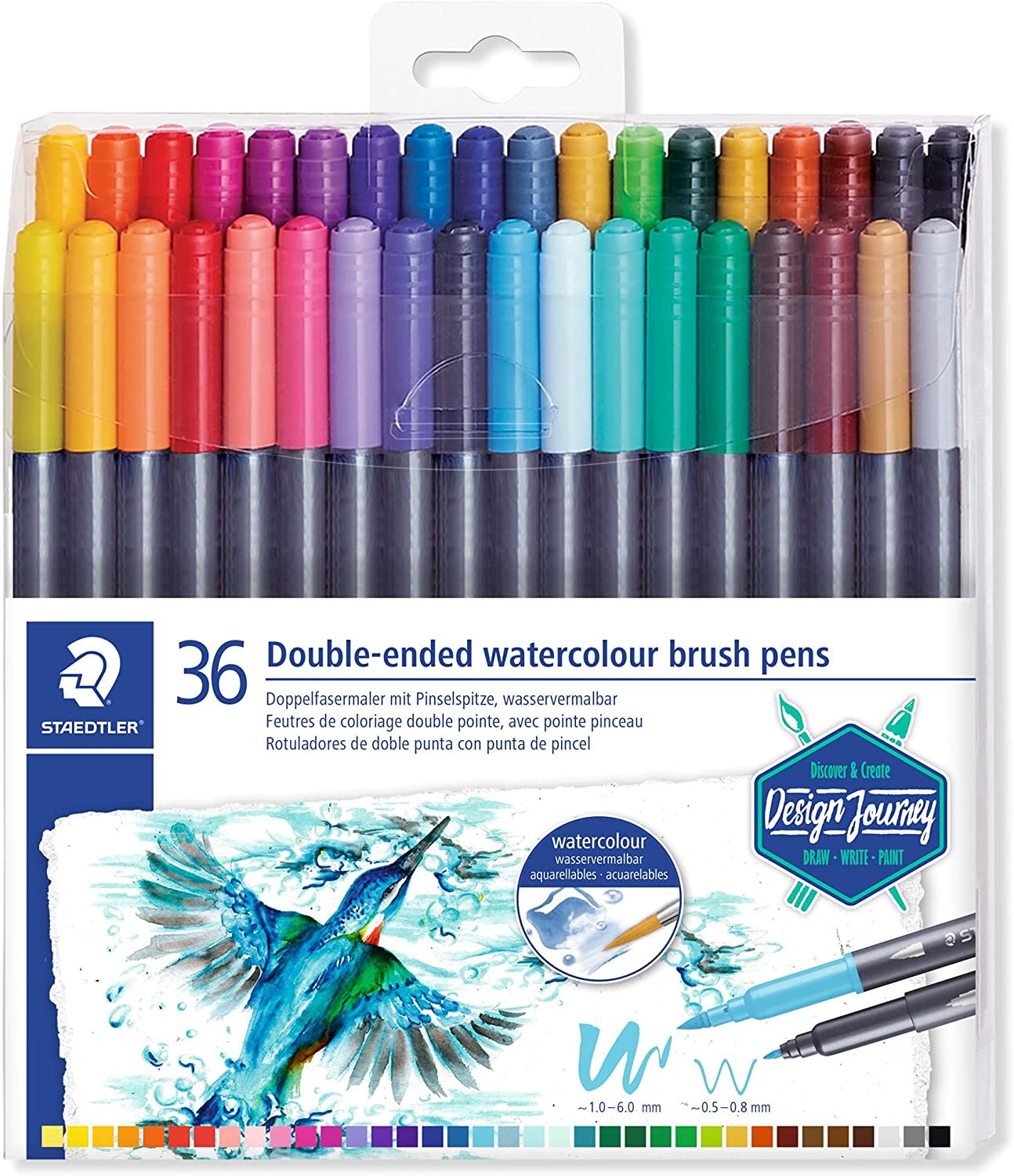 Staedtler 3001 Lot de 36 marqueurs aquarelle