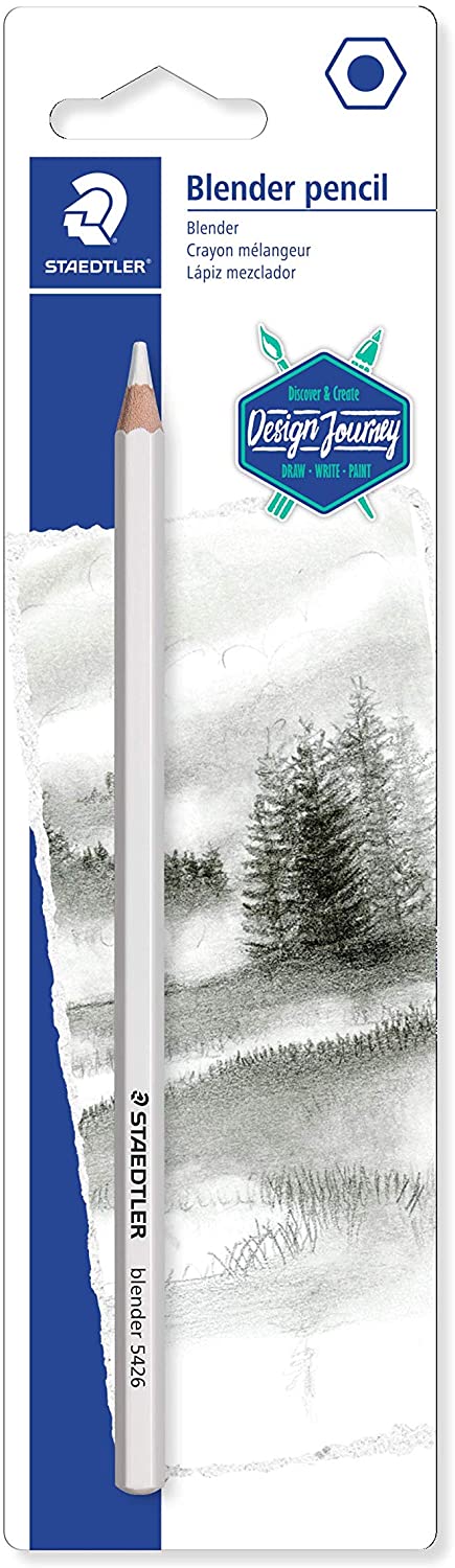 Staedtler Design Journey Highlighter 5426 Crayon surligneur hexagonal - Pour estomper et lisser - Bois issu de forêts durables - Blanc