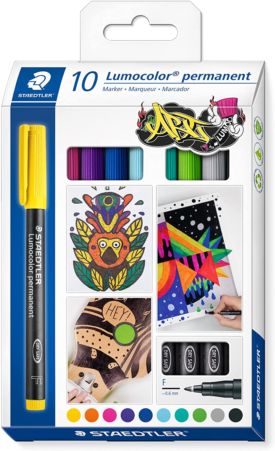 Staedtler Lot de 10 marqueurs permanents