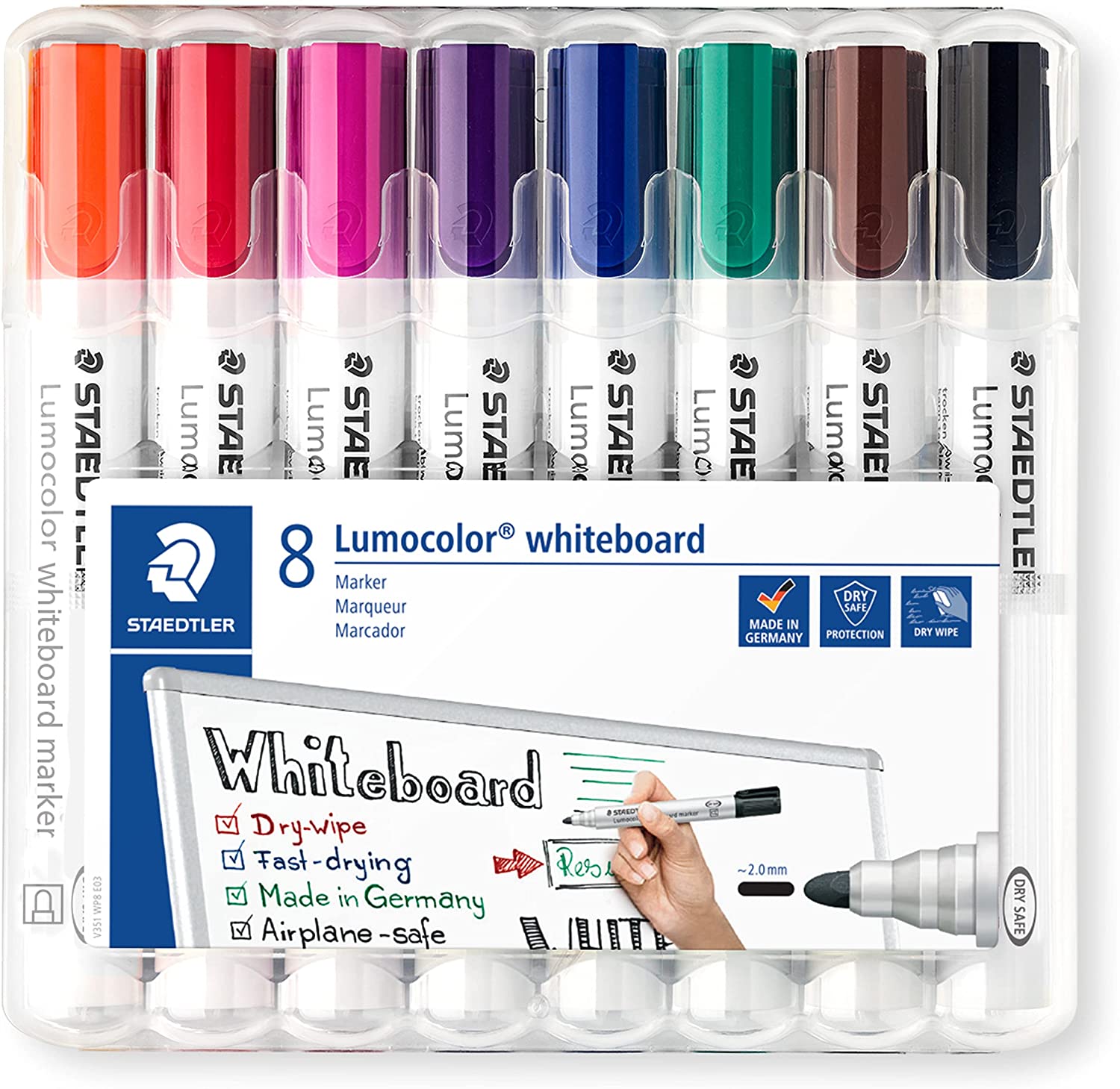 ✓ LOT de 8 Marqueur tableau blanc Staedtler couleur en stock -  123CONSOMMABLES