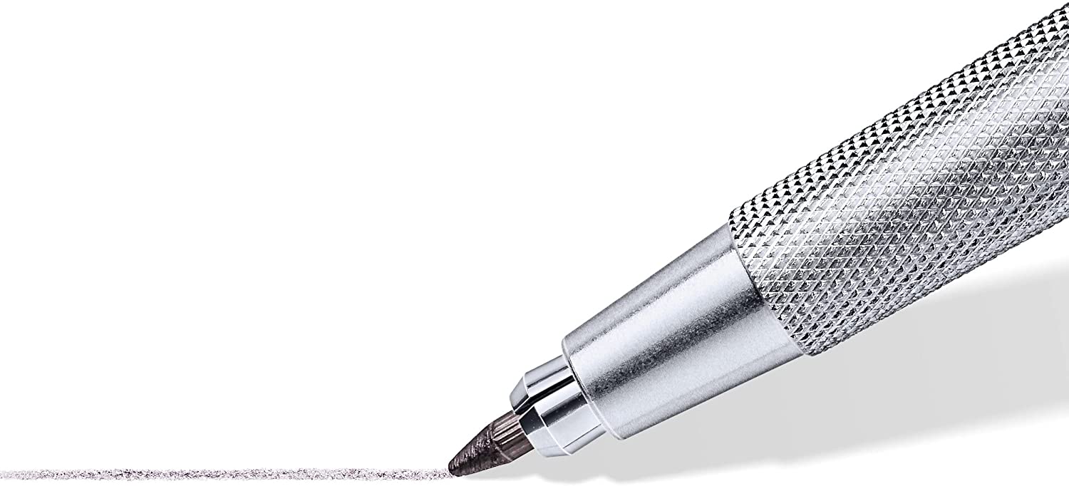 Staedtler Mars Technico 780 Pack de 6 Portemines Techniques - Mine 2mm - Zone de Préhension Métallique - Taille-Crayon Intégré dans le Manche
