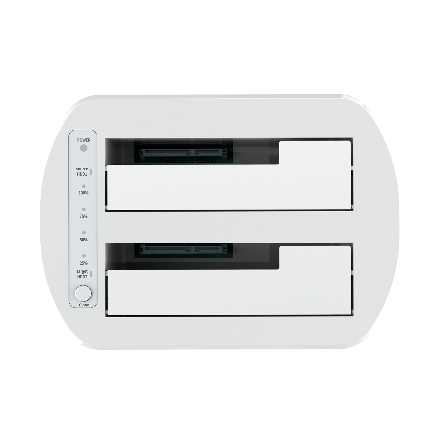 Station d'accueil double baie Aisens ASDS-D02W Sata 2.5/3.5 vers USB 3.0/3.1 Gen1 - Clone - Couleur blanche