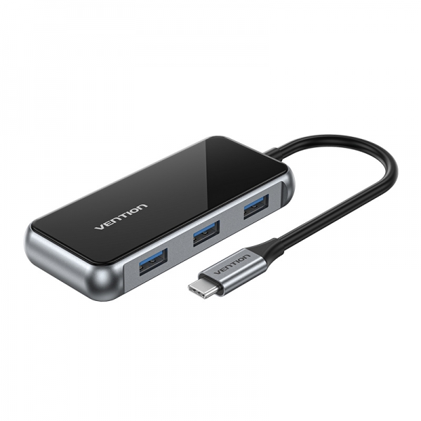 Station d'accueil Vention 9 en 1 USB-C vers HDMI 4K/VGA/SD/TF/USB3.0x3/PD - 0.15m - Couleur Gris Miroir
