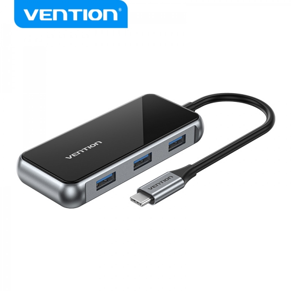 Station d'accueil Vention 9 en 1 USB-C vers HDMI 4K/VGA/SD/TF/USB3.0x3/PD - 0.15m - Couleur Gris Miroir