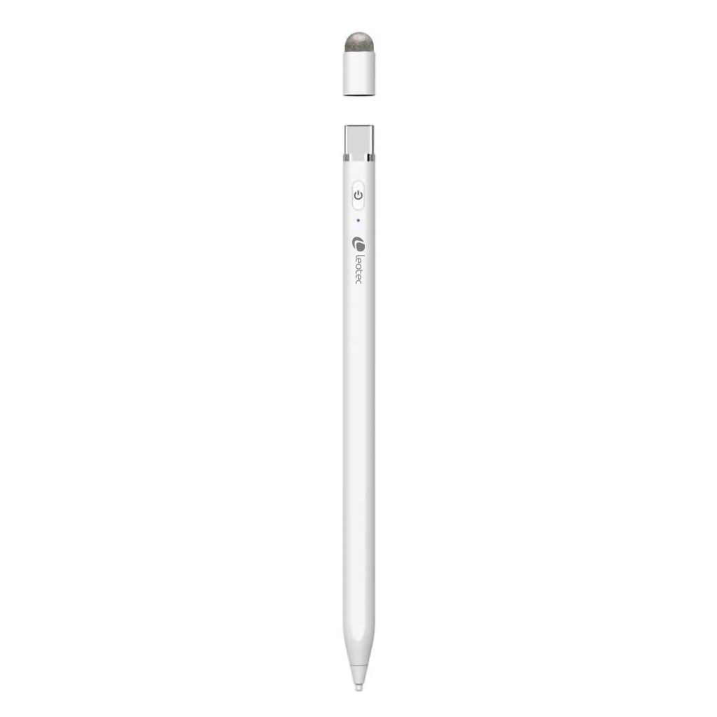 Stylet numérique Leotec Stylus ePen Plus pour écran tactile - Compatible avec smartphones et tablettes Android, iOS et Windows - Bouton marche/arrêt - Arrêt automatique - Autonomie jusqu'à 12h - Embout de remplacement