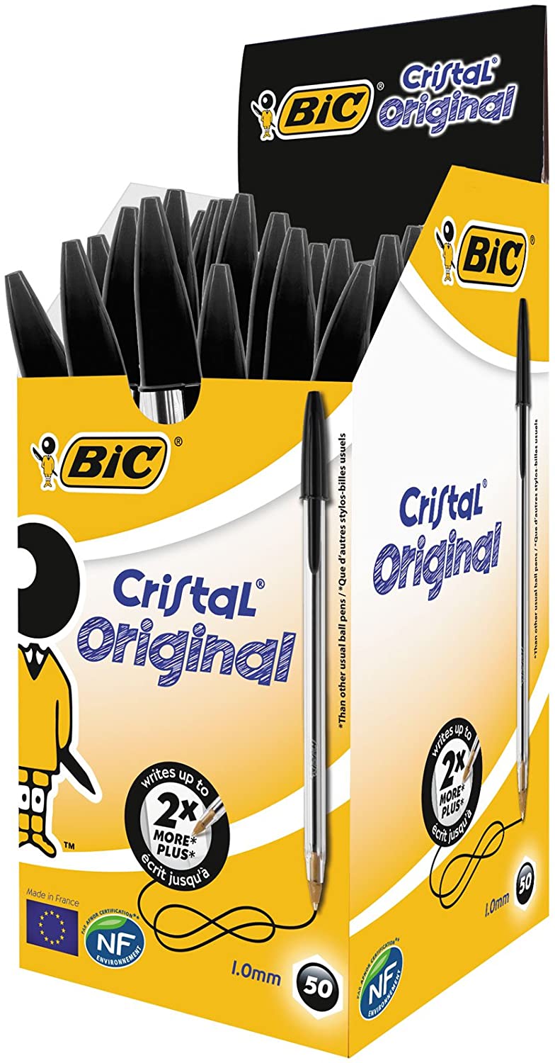 LOT de 50 Bic Cristal Stylo Bille fin