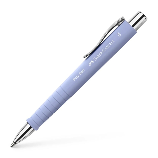 Stylo bille et stylo plume Faber-Castell Poly Pen avec pointe B - Clip en métal - Bleu clair