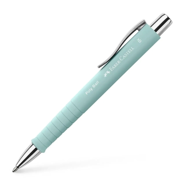 Stylo bille et stylo plume Faber-Castell Poly Pen avec pointe B - Clip en métal - Vert clair