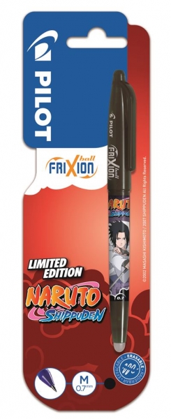 Stylo gel effaçable Pilot Frixion Ball Naruto Shippuden - Pointe bille 0,7 mm - Course 0,4 mm - Grip Grip - Couleur Noir