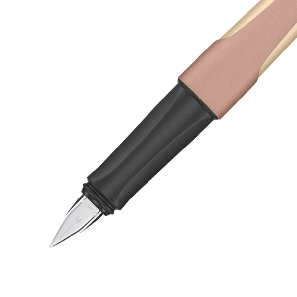 Stylo plume rechargeable monochrome Stabilo Flow - Plume M de haute qualité - Poignée ergonomique - Cartouche bleu roi incluse - Corps marron clair