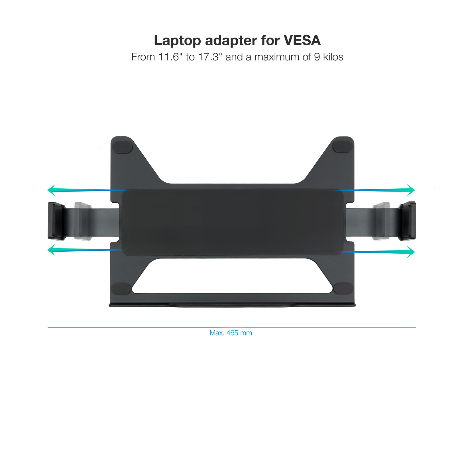 Support/adaptateur pour ordinateur portable Tooq Vesa - couleur noire
