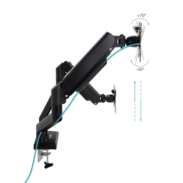 Support de bureau articulé Tooq pour 2 écrans 13"-34" - Pivotant et inclinable - Ressort à gaz - Poids maximal 10 kg par bras - VESA 100 x 100 mm