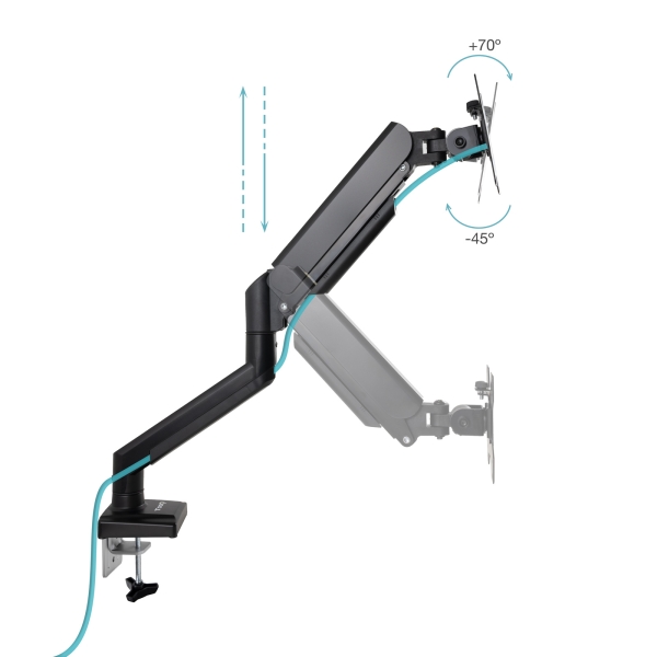 Support de bureau articulé Tooq pour écrans 13"-34" - Pivotant et inclinable - Gestion des câbles - Poids max. 10 kg - VESA 100 x 100 mm - Noir