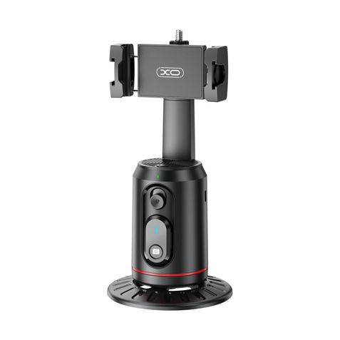 Support de bureau pour smartphone XO SS16 - Suivi et reconnaissance faciale - Motorisé à 360° - Contrôle gestuel - Bluetooth - Noir