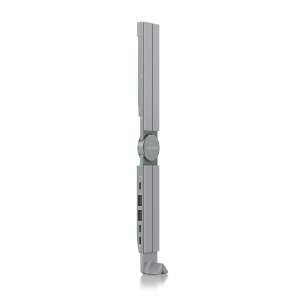 Support de bureau réglable Aisens pour ordinateur portable/tablette - USB-C - Station d'accueil 4 en 1 - Gris