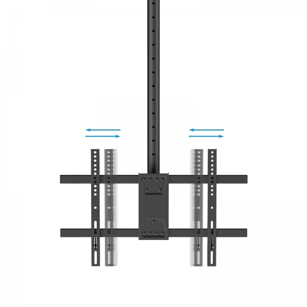 Support de Plafond Tooq XL pour 2 Écrans 43-86" - Angle de Rotation 180º - Inclinable - Gestion des Câbles - Poids Max. par Écran 50kg - VESA Max. 600x400mm - Couleur Noir