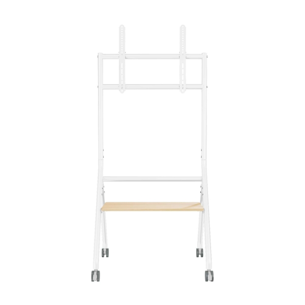 Support de sol Aisens ECO avec roulettes - 1 plateau pour écran interactif/TV 80 kg 37-86 - Couleur blanc/bois