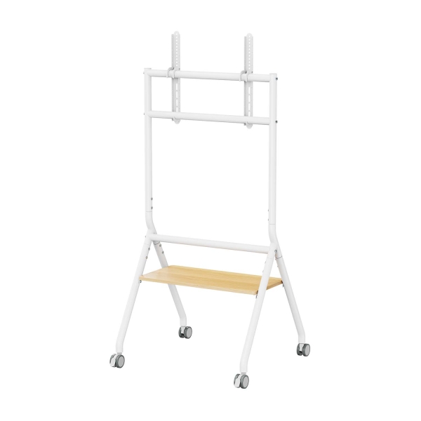 Support de sol Aisens ECO avec roulettes - 1 plateau pour écran interactif/TV 80 kg 37-86 - Couleur blanc/bois