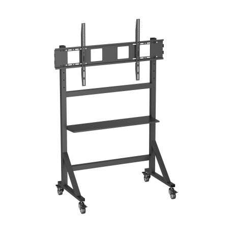 Support de sol Ewent EW1584 pour écrans/téléviseurs interactifs de 55 à 100 pouces - Plateau multifonction - Poids maximal 120 kg - Hauteur réglable - Roulettes - Noir