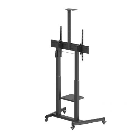 Support de sol Ewent EW1591 pour écrans/téléviseurs interactifs de 60 à 100 pouces - Plateau multifonction - Poids maximal : 120 kg - Hauteur et inclinaison réglables - Manivelle de levage - Roulettes - Noir