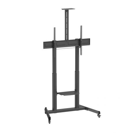 Support de sol Ewent EW1591 pour écrans/téléviseurs interactifs de 60 à 100 pouces - Plateau multifonction - Poids maximal : 120 kg - Hauteur et inclinaison réglables - Manivelle de levage - Roulettes - Noir