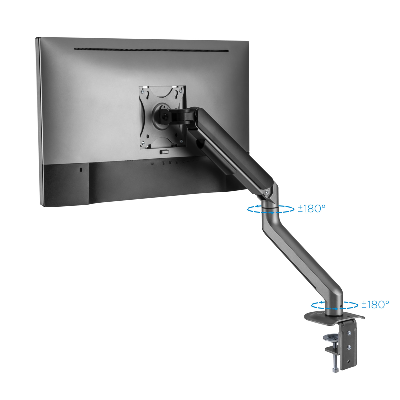 Support de table pour écran inclinable et pivotant à 1 bras Tooq 17-32" - Couleur grise