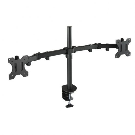 Support de table Tooq avec bras articulés pour 2 écrans 13"-32" - Pivotant et inclinable - Gestion des câbles - Poids max 8kg x bras - VESA 100x100mm