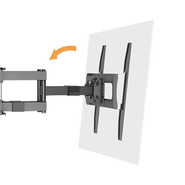 Support mural pour téléviseur Cromad à double bras articulé pour téléviseur de 32 à 75 pouces - Pivotant, inclinable et extensible - Poids maximal 60 kg - VESA 400 x 400 mm