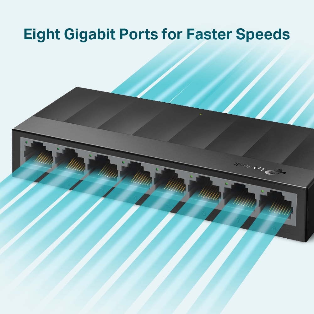 Switch de bureau TP-Link - 8 ports 10/100/1000Mbps - Technologie verte - Contrôle de flux - Plug &amp; Play