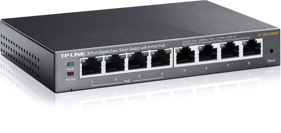 Switch Gigabit Easy Smart 8 Ports TP-Link - 4 Ports PoE